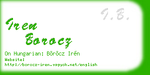 iren borocz business card